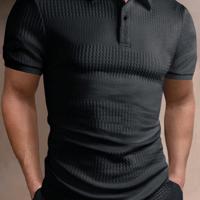 Bon&Bon Homme Poloshirt voor Heren - Kaki Effen - Korte Mouwen Zwart / S