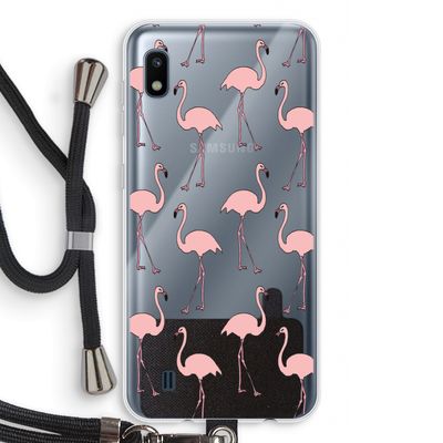 Anything Flamingoes: Samsung Galaxy A10 Transparant Hoesje met koord