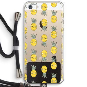 Ananas: iPhone 5 / 5S / SE Transparant Hoesje met koord