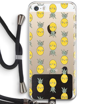 Ananas: iPhone 5 / 5S / SE Transparant Hoesje met koord
