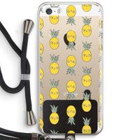 Ananas: iPhone 5 / 5S / SE Transparant Hoesje met koord