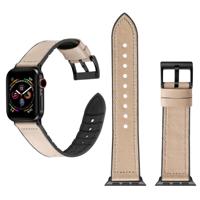 Effen kleur TPU + roestvrijstalen horlogeband voor Apple Watch Series 4 40mm (grijs)
