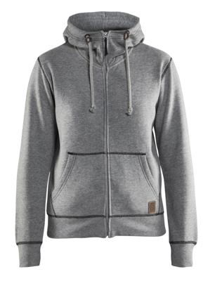 Blåkläder Dames hooded sweatvest 33731157 | Grijs Mêlee | Maat M - 7330509483305