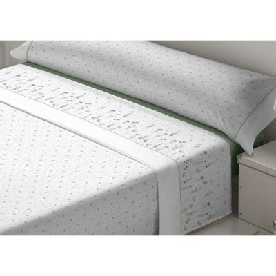 Set beddengoed Tejidos Reina Nicola Wit Groen Bed van 180