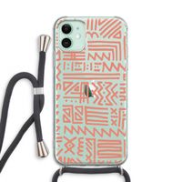 Marrakech Pink: iPhone 11 Transparant Hoesje met koord