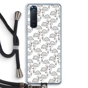 Zwanen: Sony Xperia 5 II Transparant Hoesje met koord