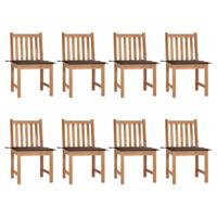 Tuinstoelen 8 st met kussens massief teakhout