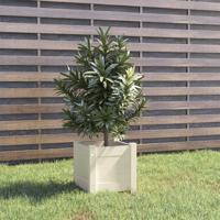 VidaXL Plantenbak 31x31x31 cm massief grenenhout wit