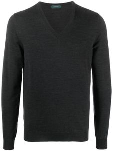 Zanone V-neck virgin-wool jumper - Gris