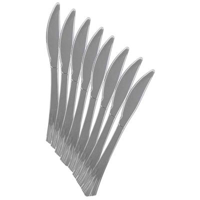 Urban Living kunststof messen - 16x - 19 cm - zilver - herbruikbaar