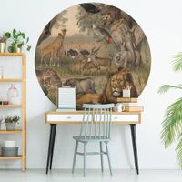 WallArt behangcirkel animals of africa 142,5 cm WallArt behangcirkel animals of africa 142,5 cm