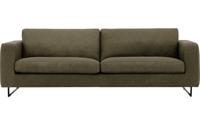 Goossens Excellent Bank Jovani groen, leer, 4-zits, urban industrieel