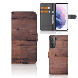 Samsung Galaxy S21 Plus Book Style Case Old Wood