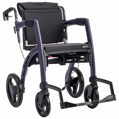 Rollz Motion 2.1 - Rolstoel en Rollator in één | Design rollator | Dark purple | 2010RM0023