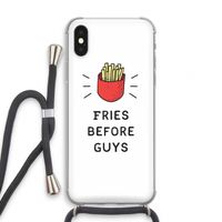 Fries before guys: iPhone XS Transparant Hoesje met koord