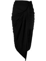 Mugler jupe asymétrique drapée à taille haute - Noir