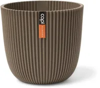 Capi nature groove bol bloempot 21.5x20 cm warme taupe