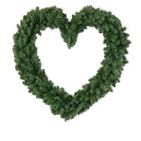 Kerstversiering kerstkrans hart groen 50 cm   -