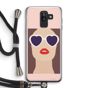 Red lips: Samsung Galaxy J8 (2018) Transparant Hoesje met koord