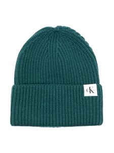 Calvin Klein Kids bonnet nervuré à patch logo - Vert