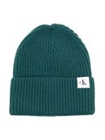 Calvin Klein Kids bonnet nervuré à patch logo - Vert - thumbnail