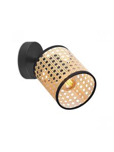 Home sweet home ratan LED opbouwspot naturel/zwart