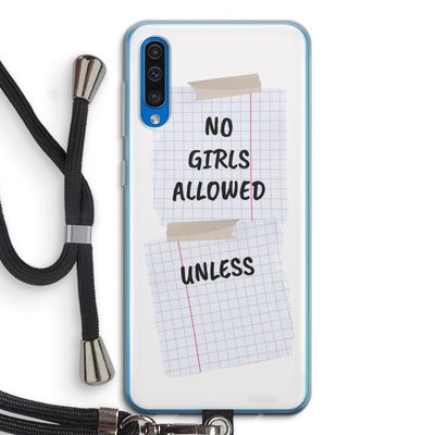 No Girls Allowed Unless: Samsung Galaxy A50 Transparant Hoesje met koord