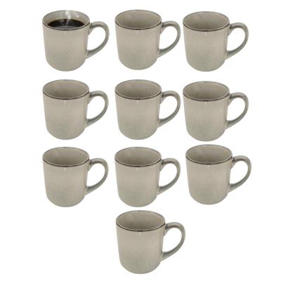 Secret de gourmet Koffiemok - 10x - lichtgroen - keramiek - 420 ml - beker Secret de gourmet Koffiemok - 10x - lichtgroen - keramiek - 420 ml - beker