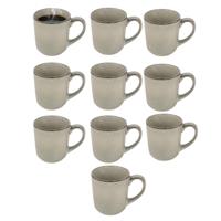 Secret de gourmet Koffiemok - 10x - lichtgroen - keramiek - 420 ml - beker