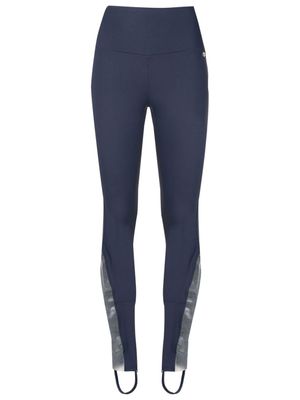 AMIR SLAMA GYM legging à détail transparent - Bleu