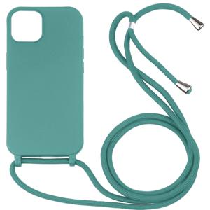 iPhone 14 hoesje - Backcover - Koord - Softcase - Flexibel - TPU - Mintgroen