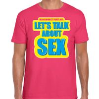 Foute party Let s talk about sex verkleed t-shirt roze heren - Foute party hits outfit/ kleding - thumbnail