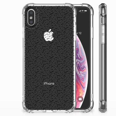 Apple iPhone Xs Max Doorzichtige Silicone Hoesje Stripes Dots Apple iPhone Xs Max Doorzichtige Silicone Hoesje Stripes Dots