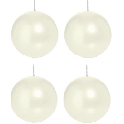 Trend Candles Bolkaars glad - 4x - parelmoer - 7 cm - 16 branduren - ronde kaarsen