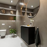 Toiletmeubel Mondiaz Ture | 60 cm | Meubelkleur Urban | Eden wastafel Talc Links | 1 kraangat