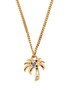 Palm Angels Palm rhinestone-embellished necklace - Or