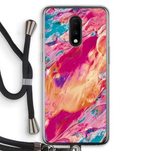 Pastel Echoes: OnePlus 7 Transparant Hoesje met koord