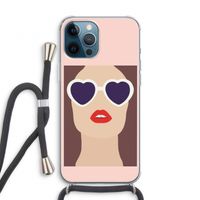 Red lips: iPhone 12 Pro Transparant Hoesje met koord