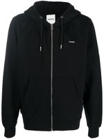 SANDRO hoodie zippé à logo imprimé - Noir