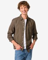 HEMA Herenoverhemd Maurice Flanel Bruin (bruin)