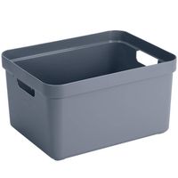 Donkerblauwe opbergboxen/opbergmanden 32 liter kunststof - Opbergbox - thumbnail