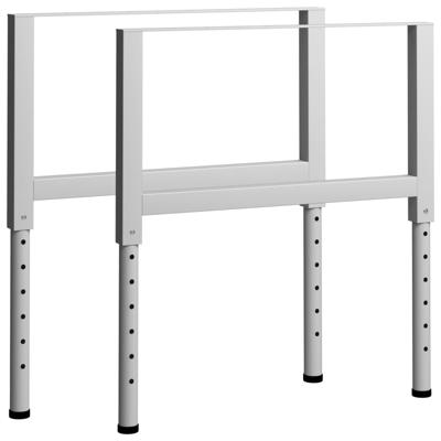Werkbankframes verstelbaar 2 st 85x(69-95,5) cm metaal grijs