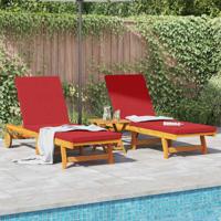 Ligstoel 2 pcs Bruin 63 x 199 x 85cm Massief acaciahout