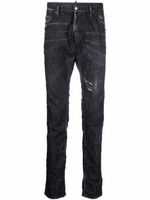 DSQUARED2 jean droit à effet usé - Noir