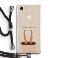 Aggressively drinks coffee: Pixel 3 Transparant Hoesje met koord