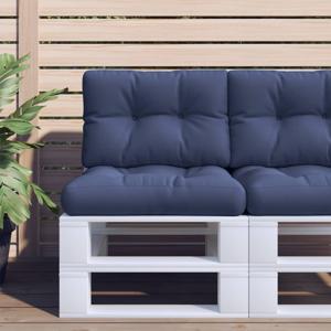 VidaXL Palletkussen 60x40x12 cm stof marineblauw