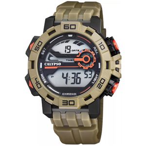 Calypso K5809/3 Horloge Digitaal kunststof-rubber armybruin 52 mm