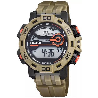 Calypso K5809/3 Horloge Digitaal kunststof-rubber armybruin 52 mm