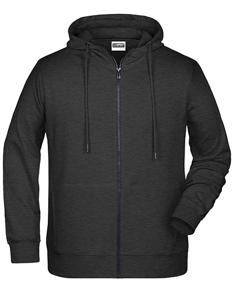 James & Nicholson JN8026 Men´s Zip-Hoody - /Black-Heather - M