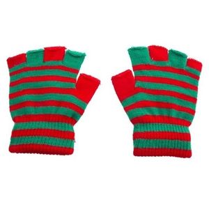 Handschoenen zonder vingers rood groen one size   -